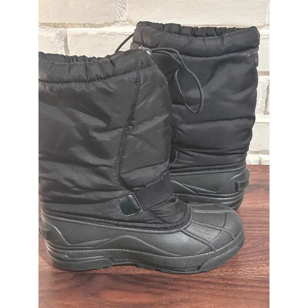 Sorel‎ Snow Pack Kids Black Winter Snow Boots Size 3 Insulated Waterproof Sled